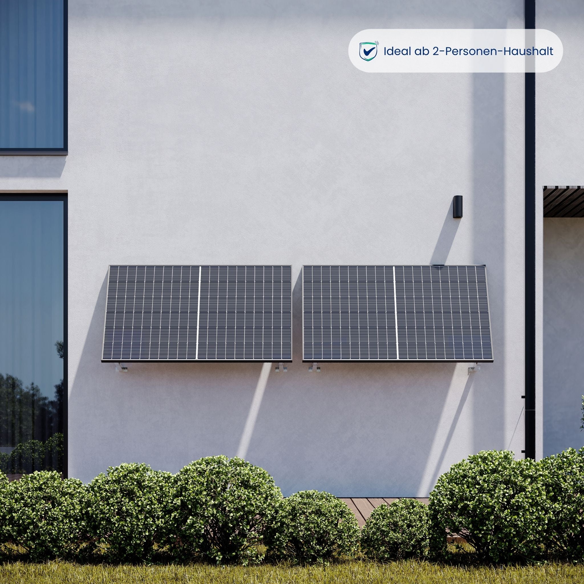 Premium Refurbished Balkonkraftwerk (810W, Aufständerung Wand, Schwarz)