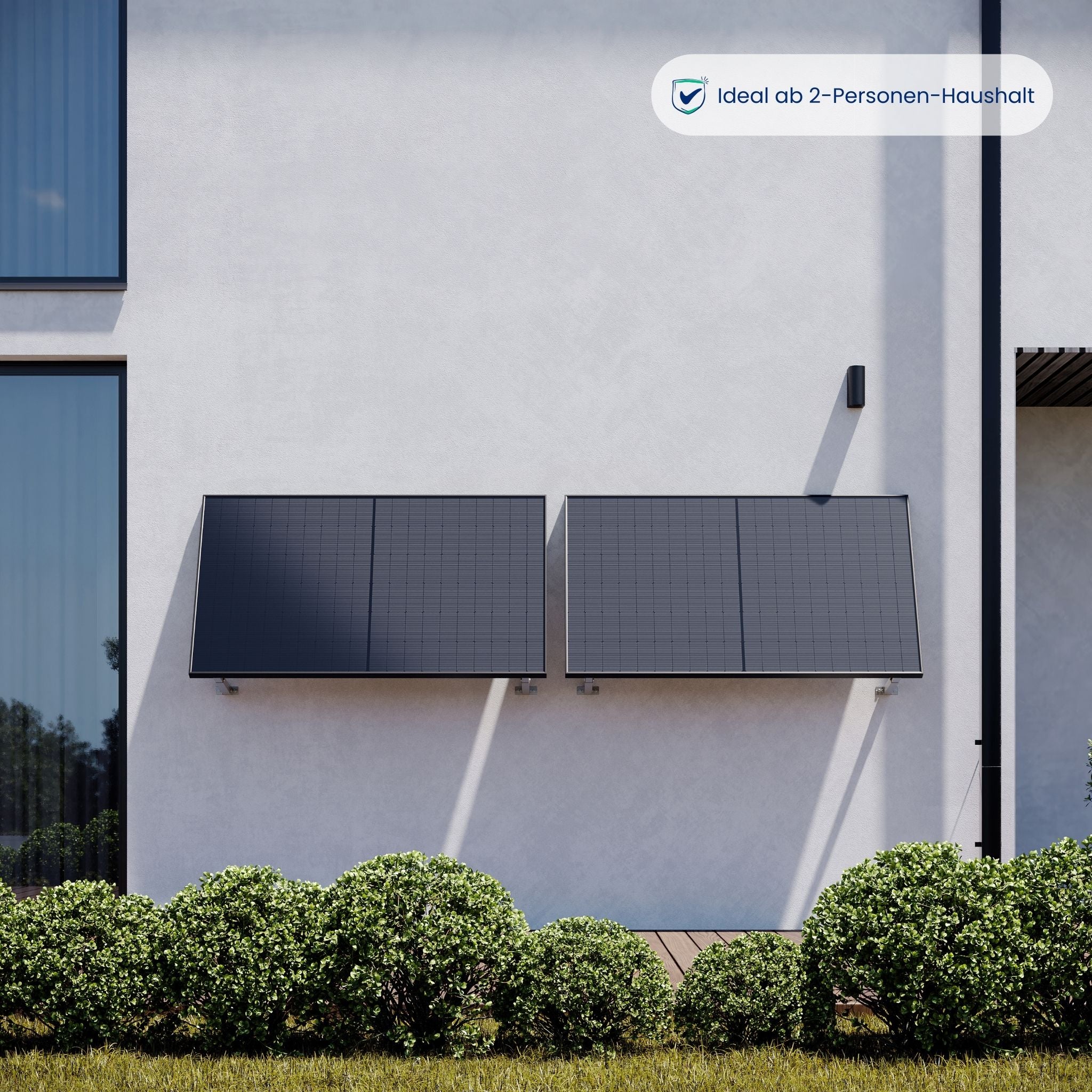 Premium Refurbished Balkonkraftwerk (870W, Aufständerung Wand, Schwarz)
