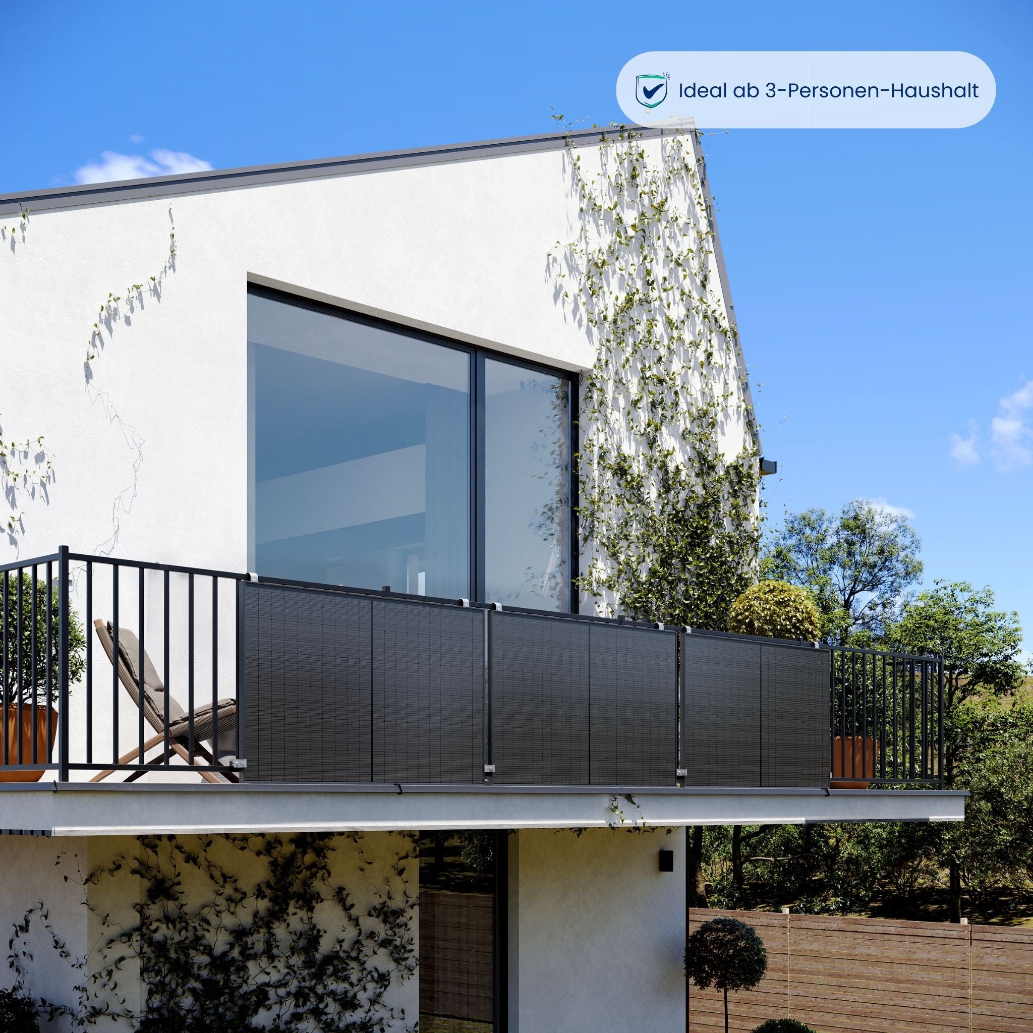 Dreifach Retter (1305W, Balkon, Schwarz)