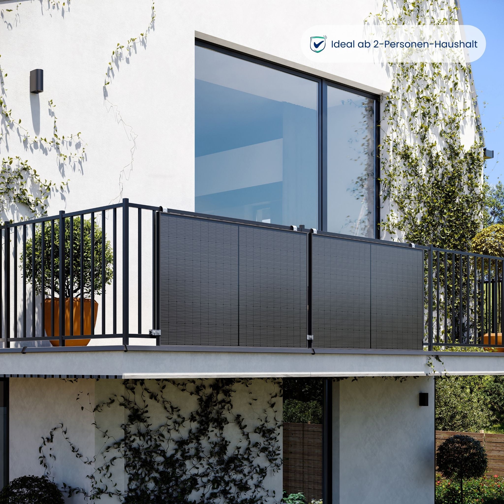 Premium Refurbished Balkonkraftwerk (870W, Balkon, Schwarz)