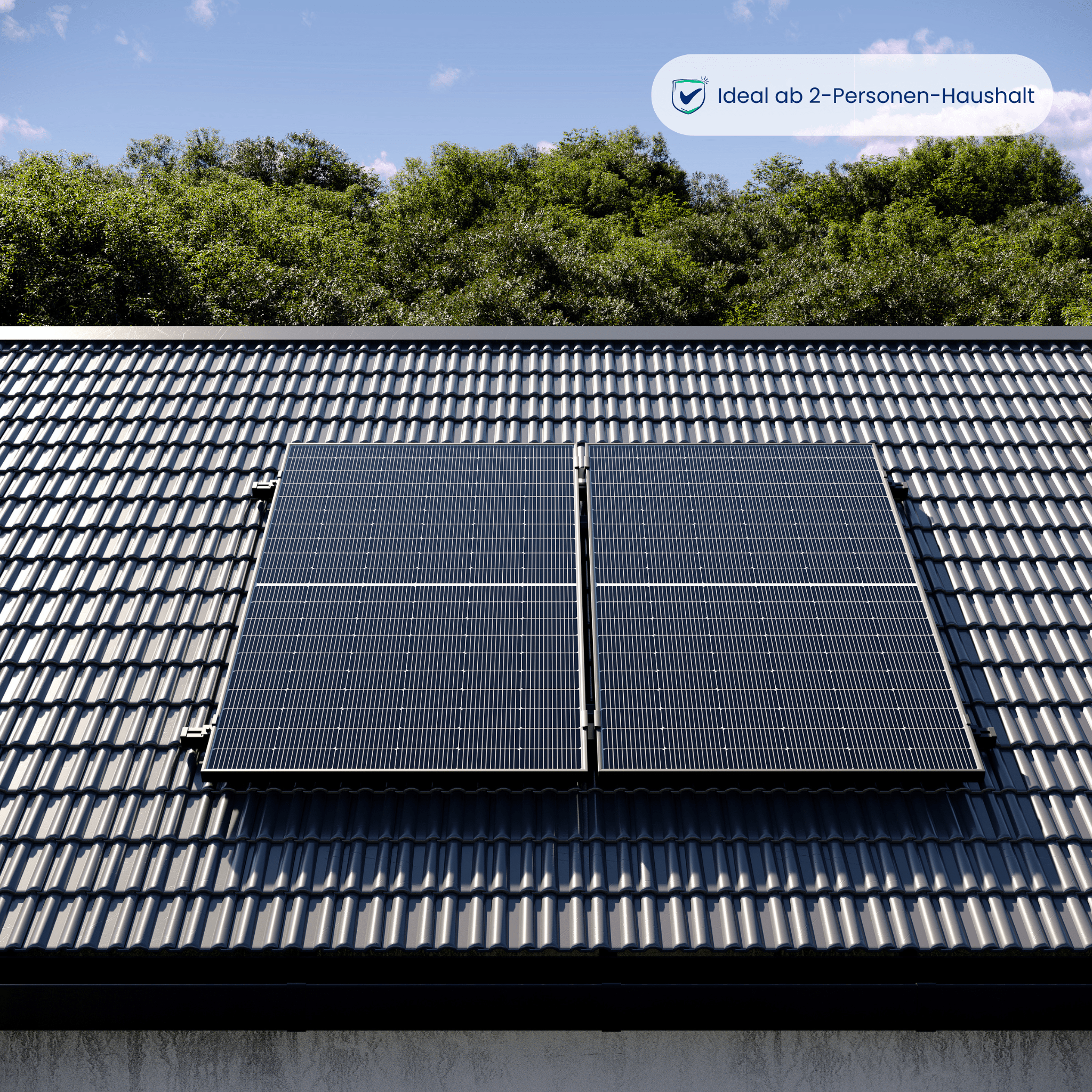 Premium Refurbished Balkonkraftwerk (810W, Ziegeldach, Schwarz)