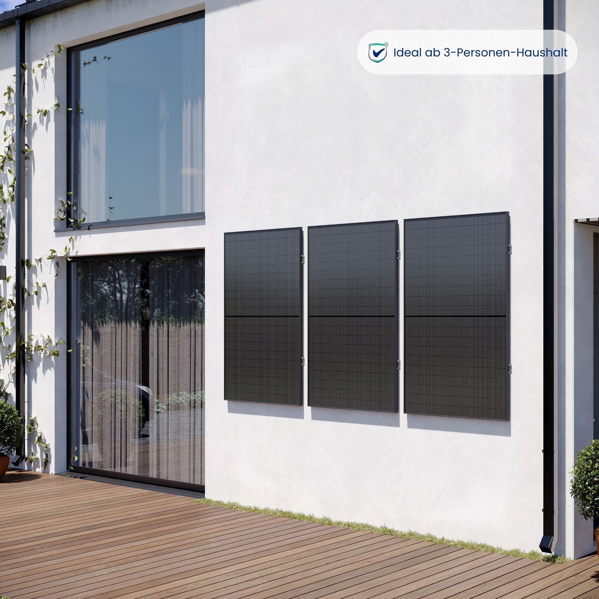 Premium Refurbished Balkonkraftwerk (1305W, Wand, Schwarz)