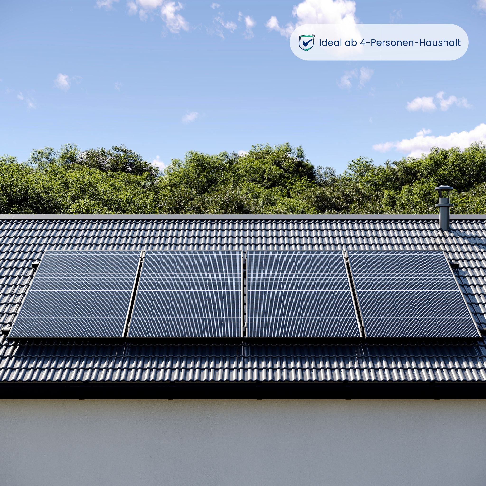 Premium Refurbished Balkonkraftwerk (1620W, Ziegeldach, Schwarz)