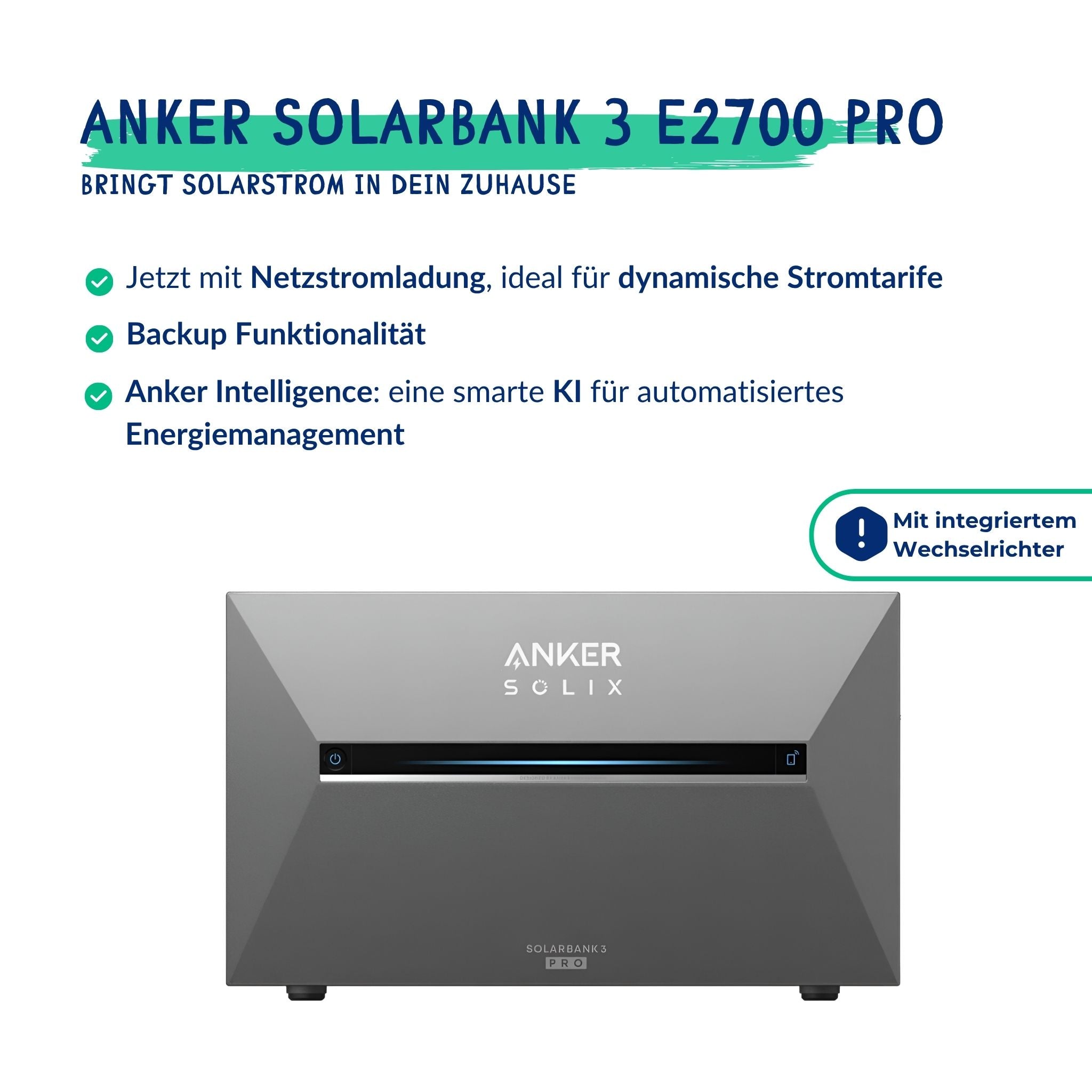 Premium Refurbished Balkonkraftwerk mit Anker Solarbank 3 (1215W, Balkon, Schwarz)