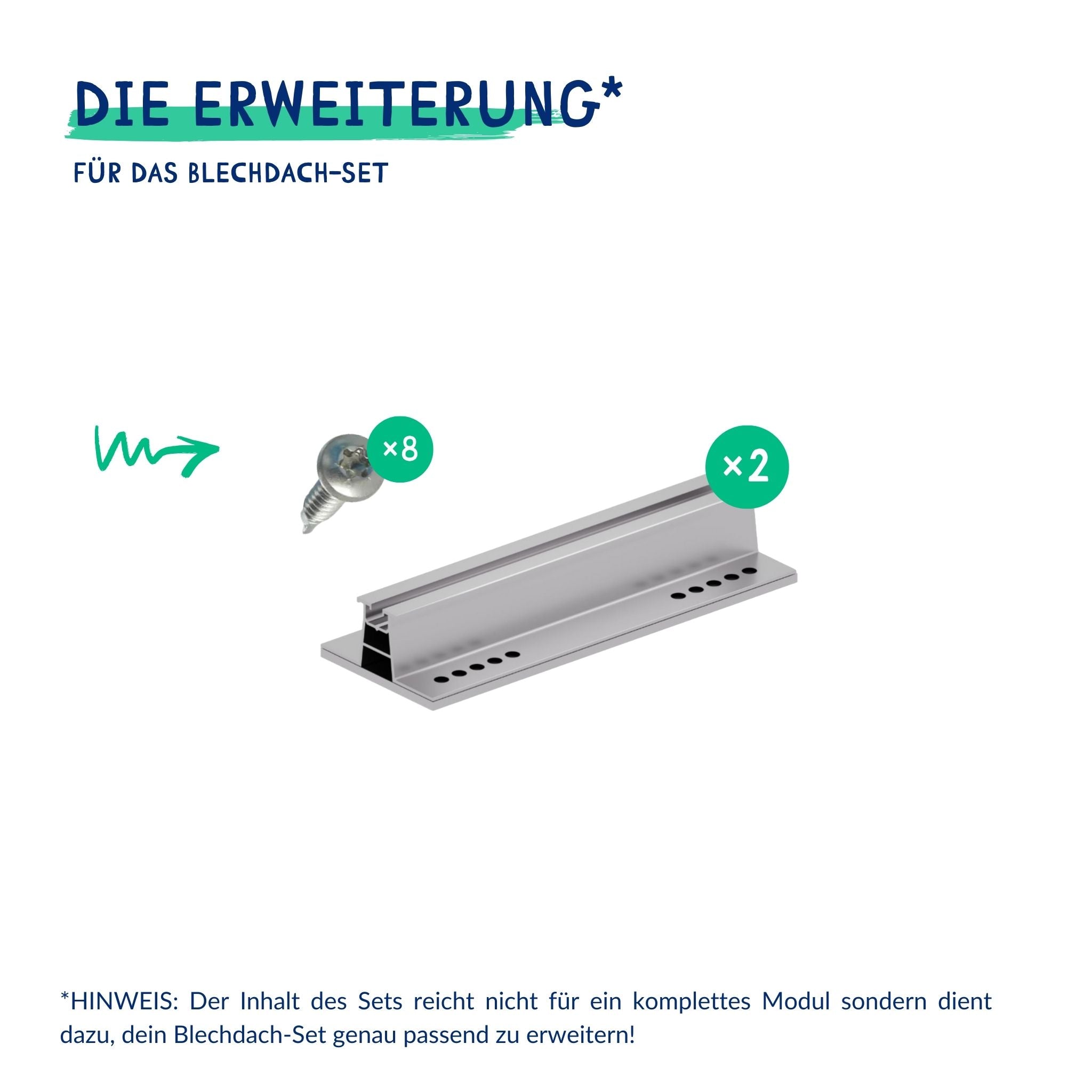 Trapez-Schienen-Erweiterung (Blechdach)