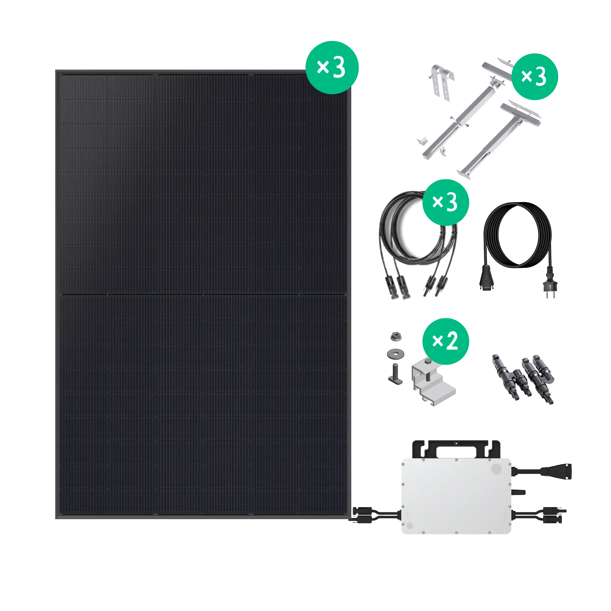 Premium Refurbished Balkonkraftwerk (1215W, Balkon, Schwarz)