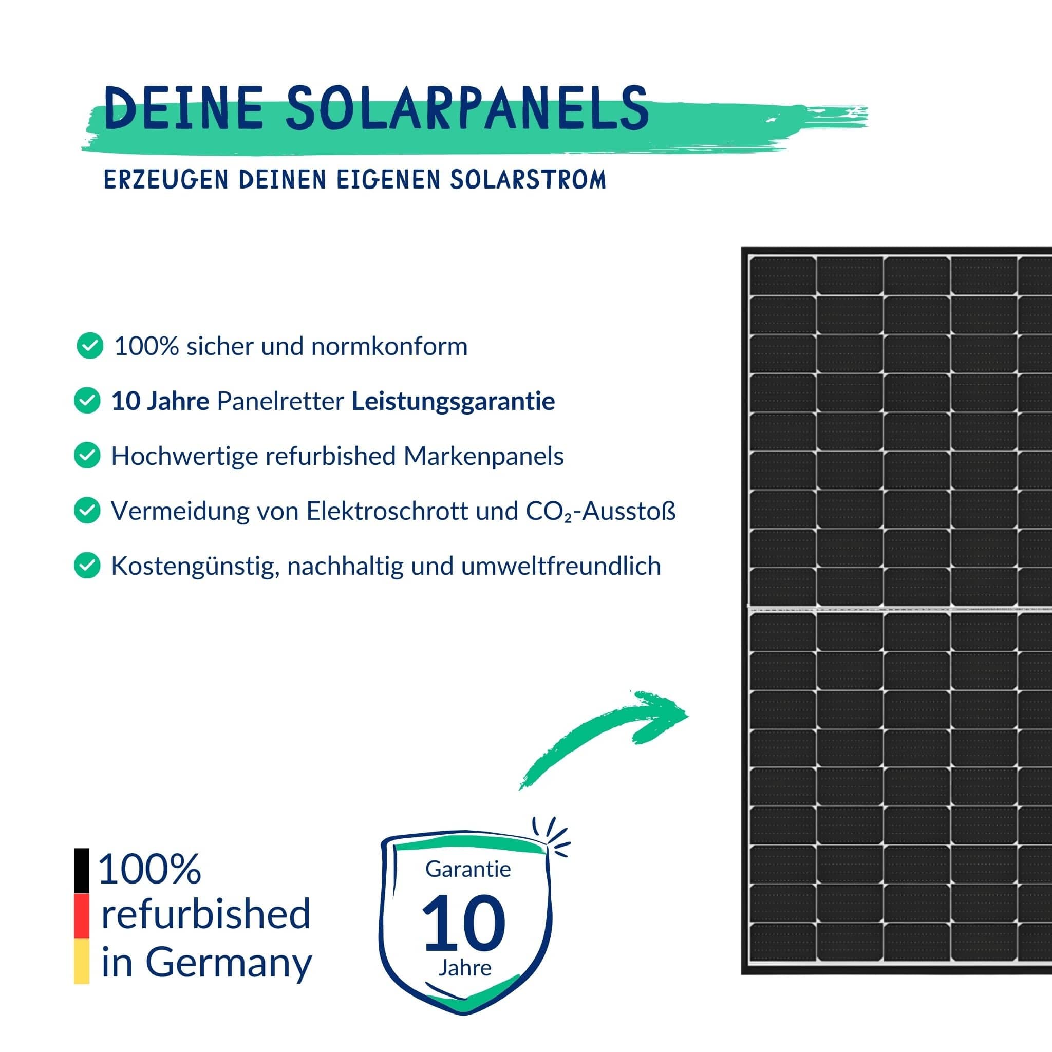 Premium Refurbished Balkonkraftwerk (810W, Balkon, Schwarz)