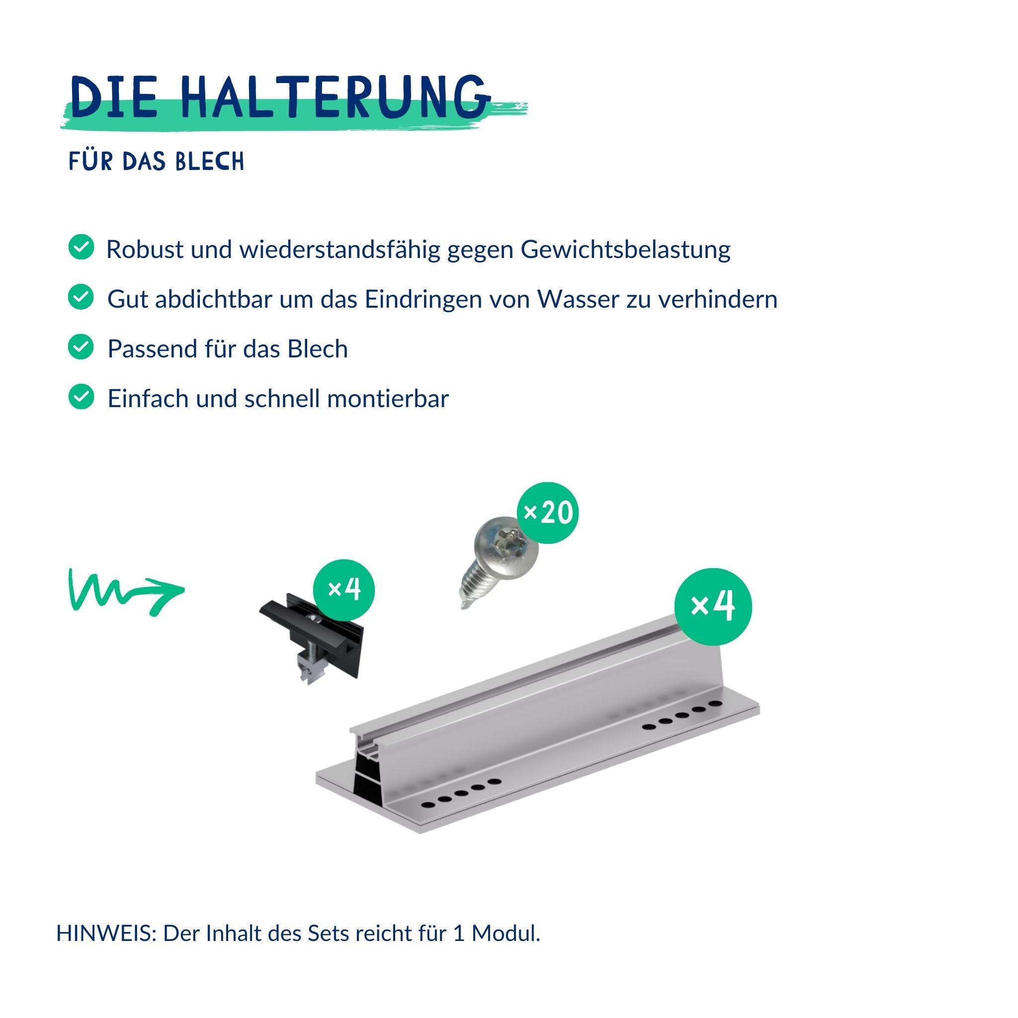 Uno-Blechdach-Halterung