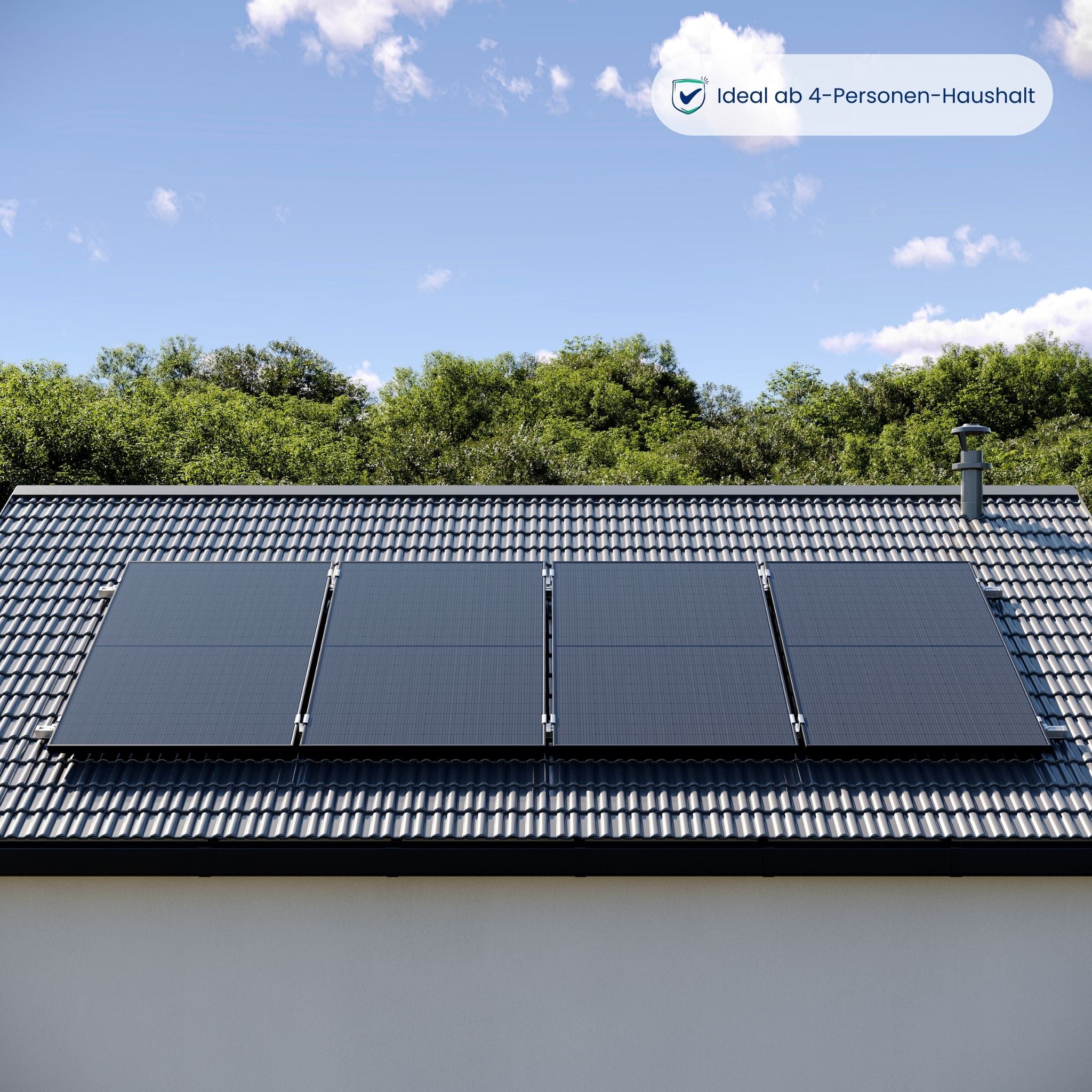 Premium Refurbished Balkonkraftwerk (1620W, Ziegeldach, Schwarz)